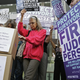 Activists from UltraViolet, a national women’s advocacy organization, hold a rally before delivering over one million signatures to the California Commission on Judicial Performance calling for the removal of Judge Aaron Persky from the bench Friday, June 10, 2016, in San Francisco. Photo via AP.